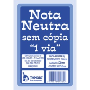 Impresso Talao Nota Neutra 1/32 50fls. 1via-063070-41741