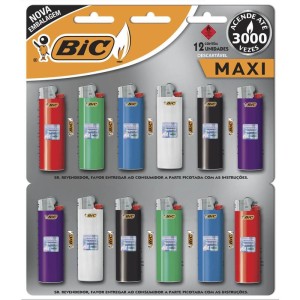 Isqueiro Descartavel Bic Maxi A Gas Cartela C/12und-039088-34646