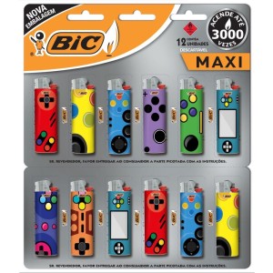 Isqueiro Descartavel Bic Maxi Basics Cartela C/12un-098156-63194