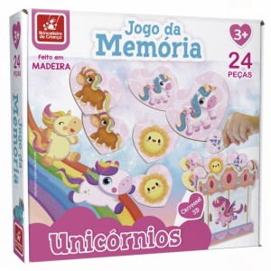 Jogo Da Memoria Unicornios Carrossel 3d 24 Pcs-107359-25230