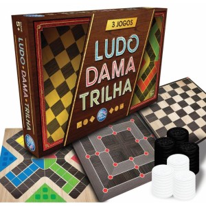 Jogo De Tabuleiro 3 Jogos Ludo/dama E Trilha-031588-36270