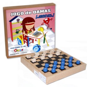 Jogo De Tabuleiro Braille Dama De Madeira-102119-57951