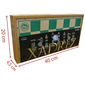 Jogo De Xadrez Oficial Cx Em Madeira 40cm-071003-48725