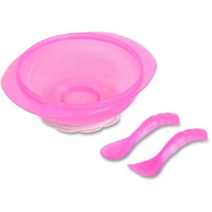 Kit Alimentacao Prato+talher C/ventosa Rosa-076370-51514