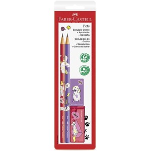 Kit Escolar Pets Rosa/roxo 4pcs-104980-79445