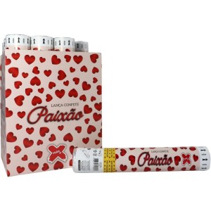 Lancador De Confete Paixao Coracao Vermelho 30cm