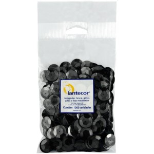 Lantejoula Metalizada Preta 8mm C/ 1000-062683-88443