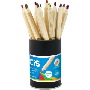 Lapis De Cor Jumbo Cis Multicolor Grafite 4 Cores