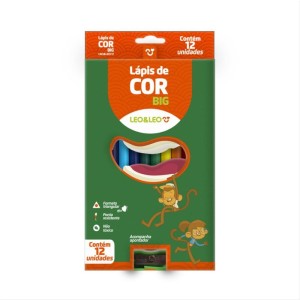 Lapis De Cor Jumbo Leo E Leo 12 Cores Triangular