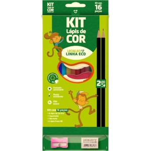 Lapis De Cor Sextavado Eco 12cores C/kit Escolar