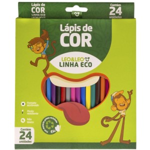 Lapis De Cor Sextavado Leo E Leo Eco 24 Cores