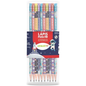 Lapis Preto Redondo Decorado Astronauta Hb C/borracha (s)