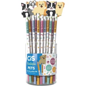 Lapis Preto Redondo Decorado Cis Pets 4 Modelos-095924-30033