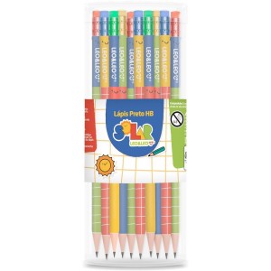 Lapis Preto Redondo Decorado Solar Hb C/borracha (s)-099768-14995