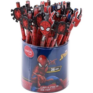 Lapis Preto Redondo Decorado Spiderman Top Hb-100182-75633