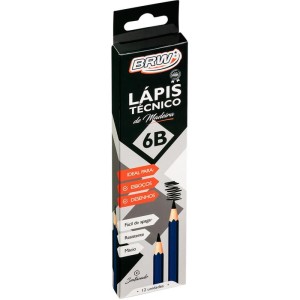 Lapis Preto Tecnico Madeira 6b Preto Esc/extra Mac-076790-46662