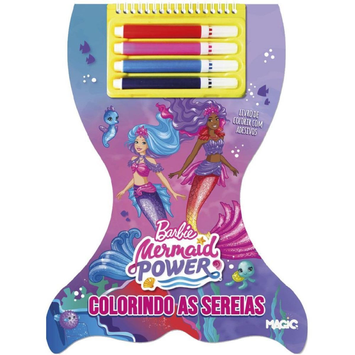 Livro Infantil Colorir Barbie Sereia C/canetinha+ades-106422-65983