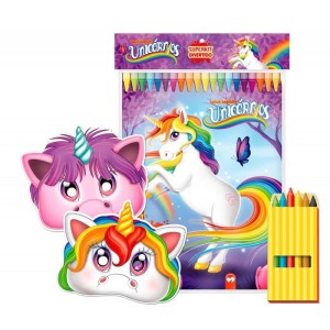 Livro Infantil Colorir Super Kit Unicornio C/ Giz