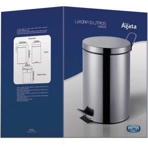 Lixeira Agata Inox C/pedal 12lts.-070671-92659