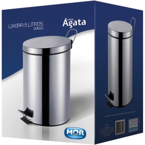 Lixeira Agata Inox C/pedal 5lts.-070670-18308