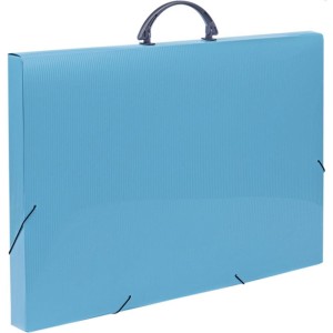 Maleta Plastica Com Alca Colors A3 Azul 35x33x50,5cm-067310-18161