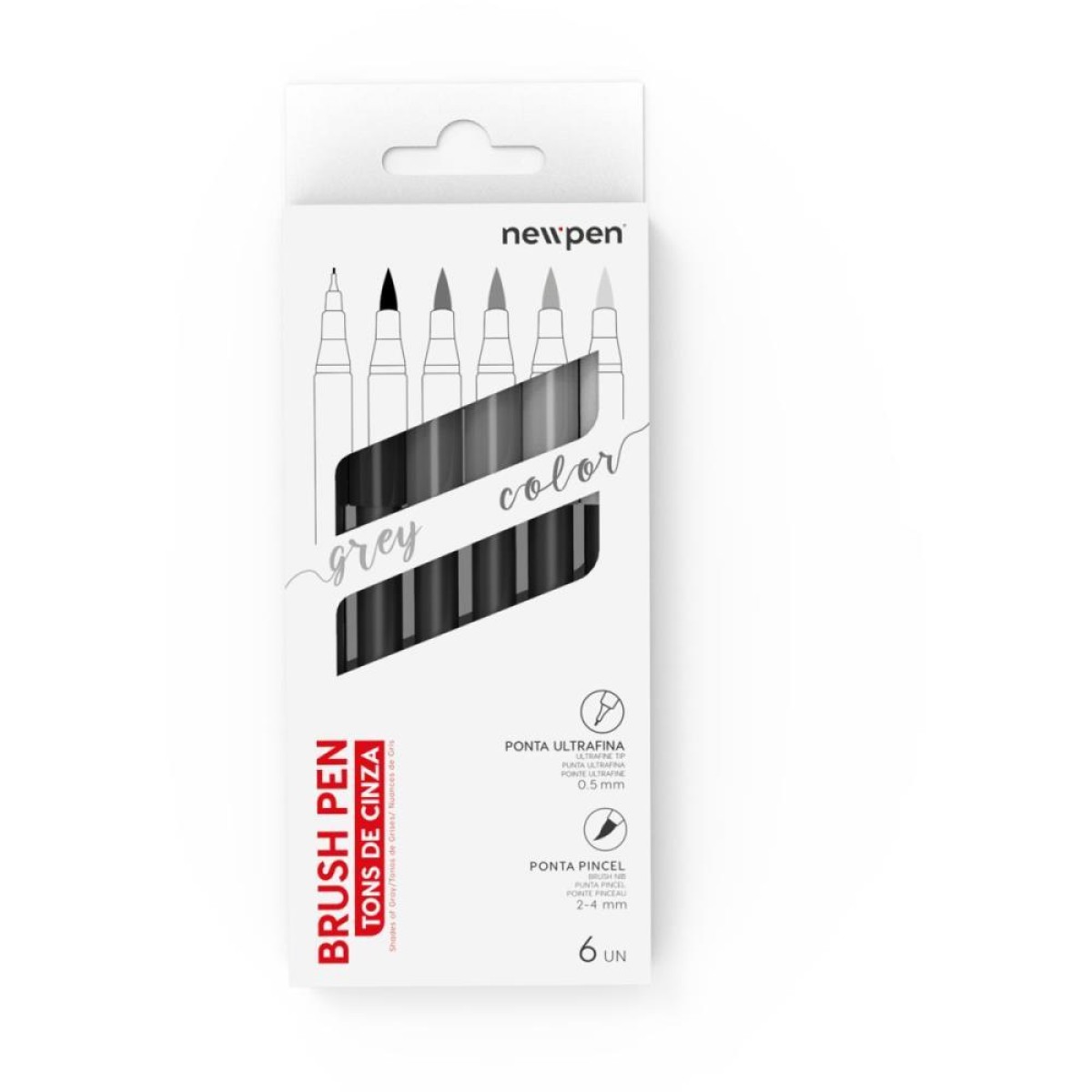 Marcador Artistico Brush Pen 6 Tons De Cinza-087358-76687