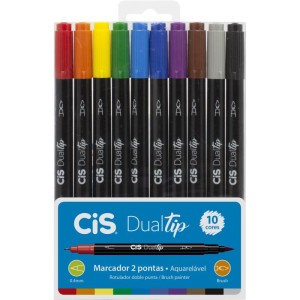 Marcador Artistico Cis Dual Tip Brush 10cores-081458-47346