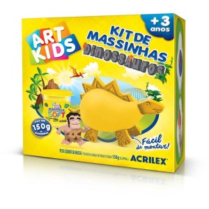 Massa Para Modelar Criativa Art Kids Dinossauro 3 Amarelo-072706-21784