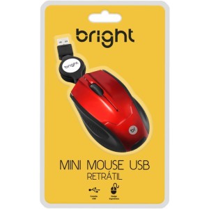 Mouse Mini Optico Usb Retratil Vermelho Usb-085710-48286