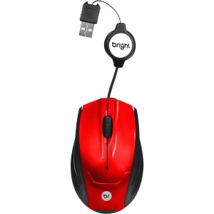 Mouse Mini Optico Usb Retratil Vermelho Usb-085710-81551