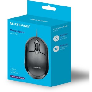 Mouse Optico Usb 1200dpi Classic Preto C/scroll-087285-60528