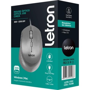 Mouse Optico Usb Letron 1200dpi Office Job Cz-101871-37898