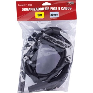 Organizador De Cabos Espiral 20mmx1,5mm 3mts. Preto-077222-79873