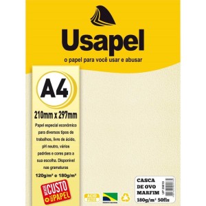 Papel A4 Casca De Ovo Usapel Marfim 180g.-077069-56404