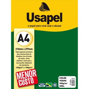 Papel A4 Color Usapel Verde 180g.-081853-38381