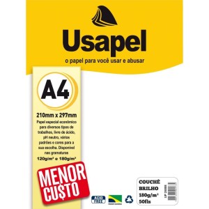 Papel A4 Couche Usapel Branco 180g.-077067-12485