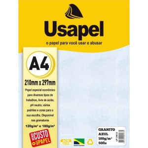 Papel A4 Granito Usapel Azul 180g.-077071-55495