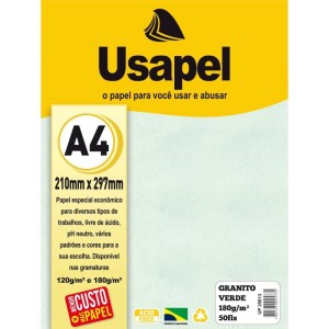 Papel A4 Granito Usapel Verde 180g.-077072-74634