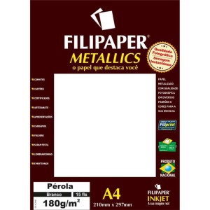 Papel A4 Metalico Perola Branco 180gr.-060076-15433