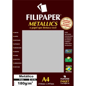 Papel A4 Metalico Prata 180gr.-060074-78541