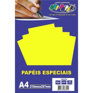 Papel A4 Neon Amarelo 180g.-079105-23052