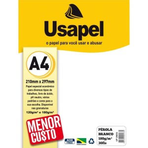 Papel A4 Perolado Usapel Branco 180g-082342-56266