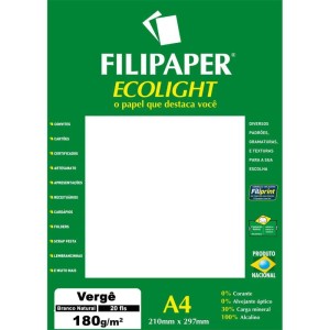 Papel A4 Verge Branco Ecolight 180g.-075445-74242