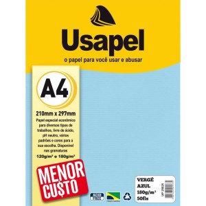 Papel A4 Verge Usapel Azul 180g.-024280-13090