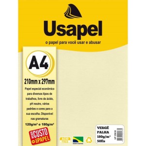 Papel A4 Verge Usapel Palha 180g.-077082-27756