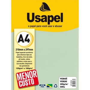 Papel A4 Verge Usapel Verde 180g.-024869-22135