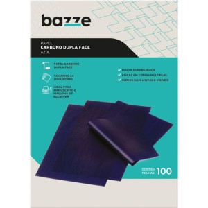 Papel Carbono Para Maquina Bazze A4 Dupla Face Azul-090196-32499