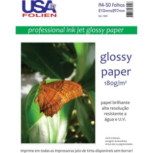 Papel Fotografico Inkjet A4 Glossy 180g-026984-20166