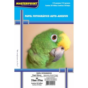 Papel Fotografico Inkjet A4 Glossy Adesivo 115g.-067542-24271