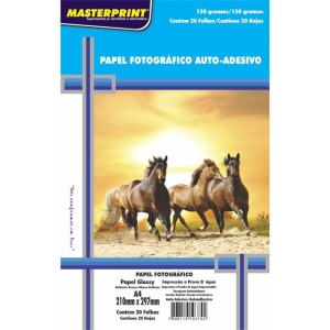 Papel Fotografico Inkjet A4 Glossy Adesivo 130g Premium-048503-26915